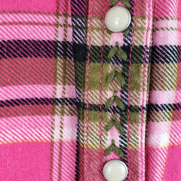 Lucky Brand Hot Pink Flannel Shirt - Picture 6 of 6